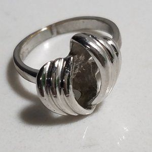 Impressionist Puffy Heart Ring Sterling Silver Sz7